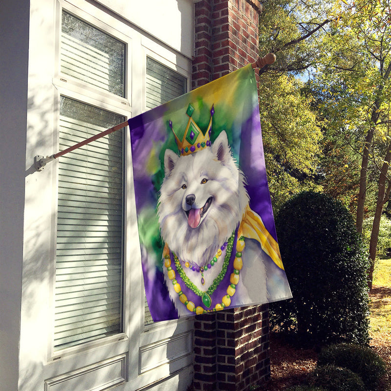 Samoyed King of Mardi Gras House Flag