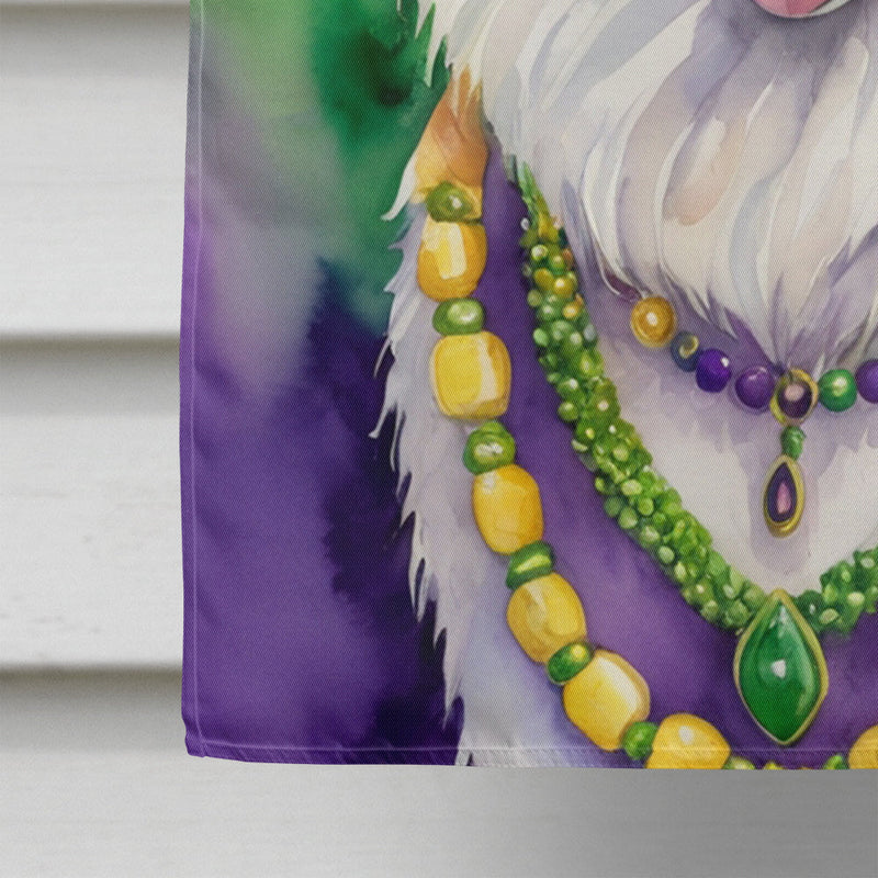 Samoyed King of Mardi Gras House Flag