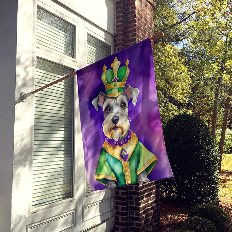 Schnauzer King of Mardi Gras House Flag