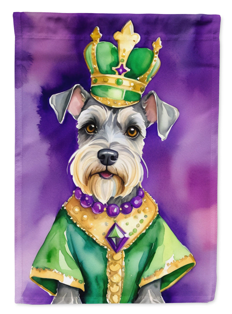 Schnauzer King of Mardi Gras House Flag