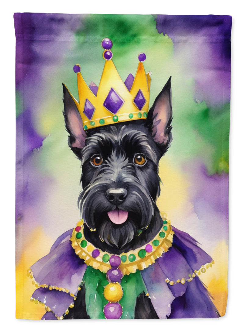 Scottish Terrier King of Mardi Gras Garden Flag