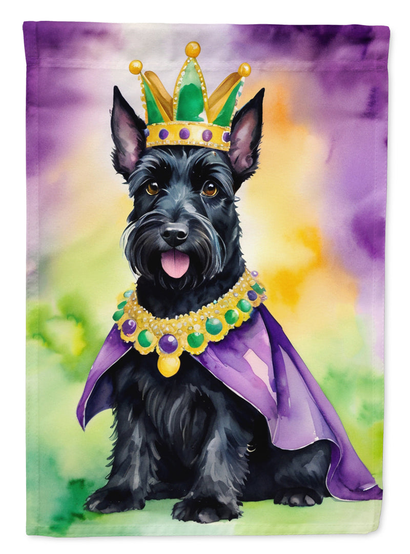 Scottish Terrier King of Mardi Gras House Flag