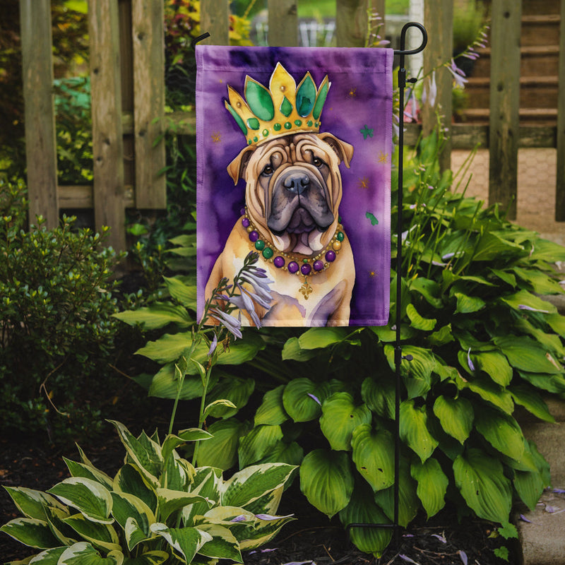 Shar Pei King of Mardi Gras Garden Flag