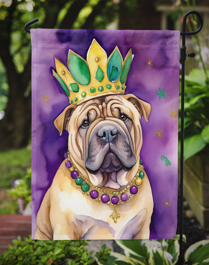 Shar Pei King of Mardi Gras Garden Flag