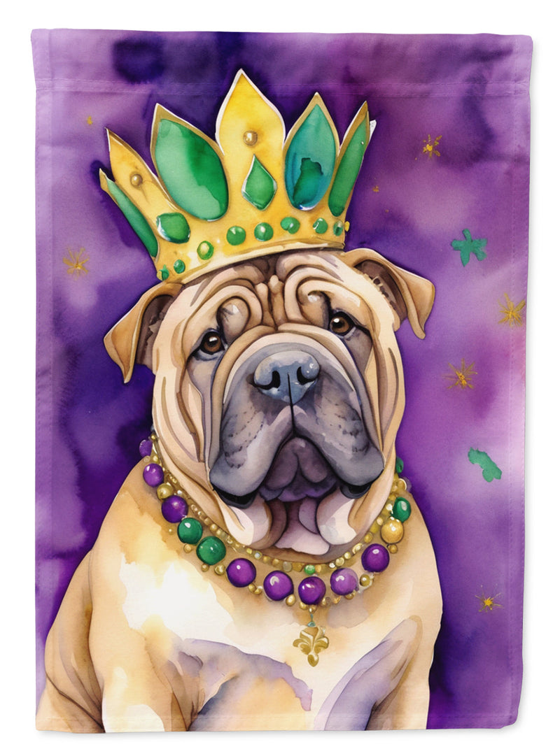 Shar Pei King of Mardi Gras Garden Flag