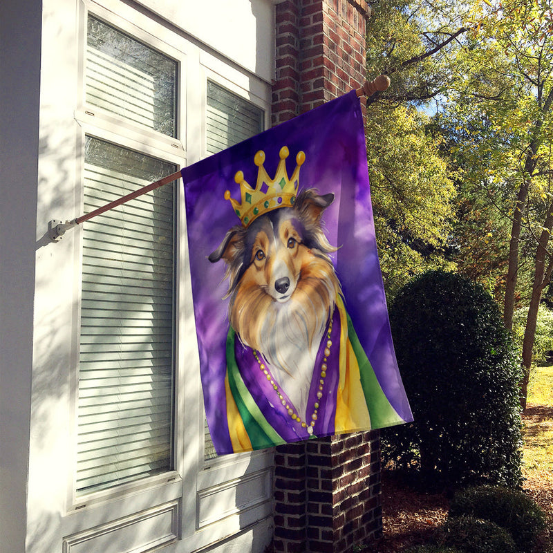 Sheltie King of Mardi Gras House Flag