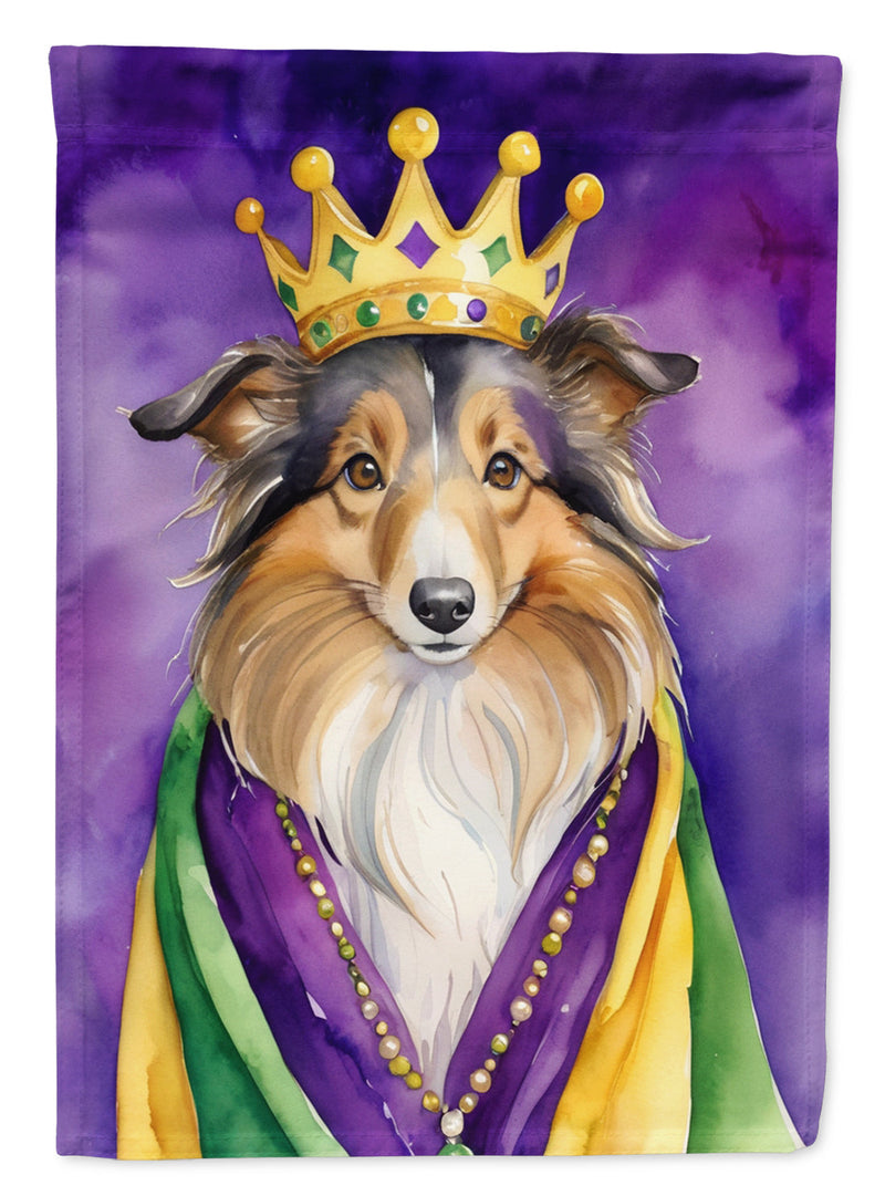 Sheltie King of Mardi Gras House Flag