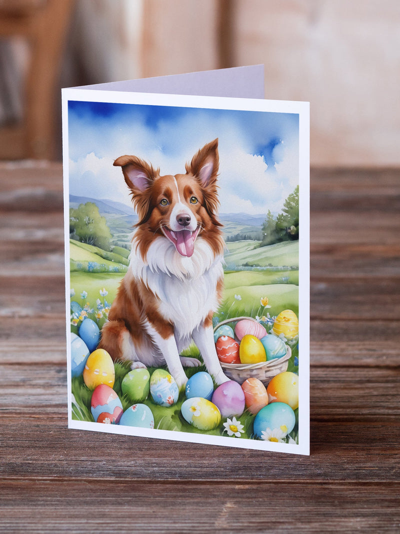 Border Collie Easter Egg Hunt Greeting Cards Pack of 8