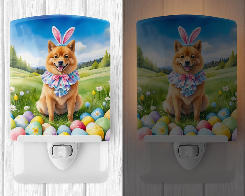 Finnish Spitz Easter Egg Hunt Ceramic Night Light