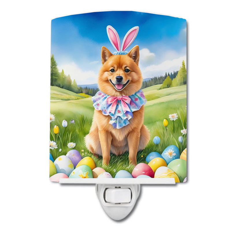 Finnish Spitz Easter Egg Hunt Ceramic Night Light