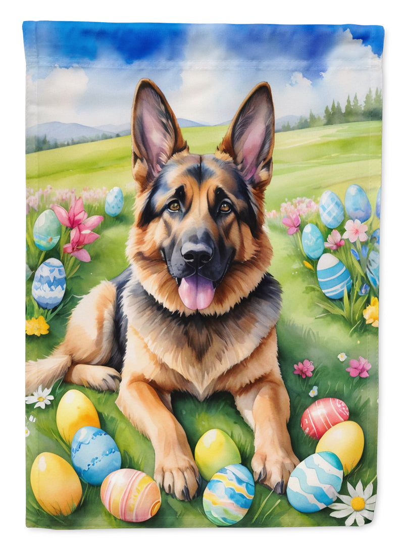 German Shepherd Easter Egg Hunt House Flag