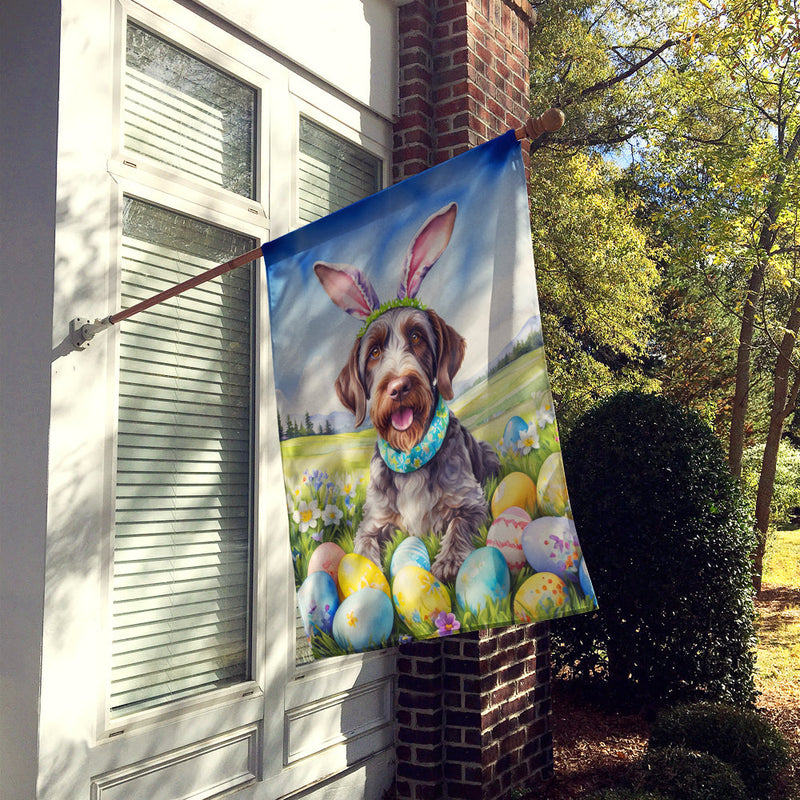 German Wirehaired Pointer Easter Egg Hunt House Flag