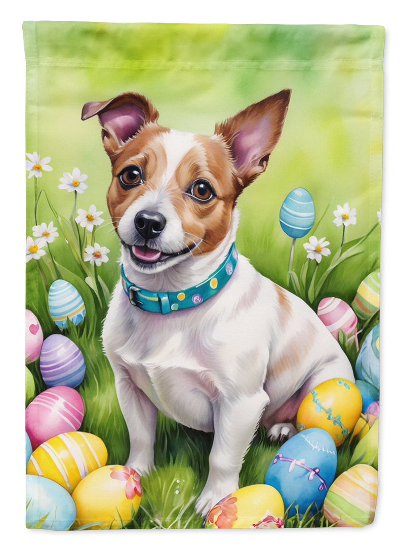 Jack Russell Terrier Easter Egg Hunt Garden Flag