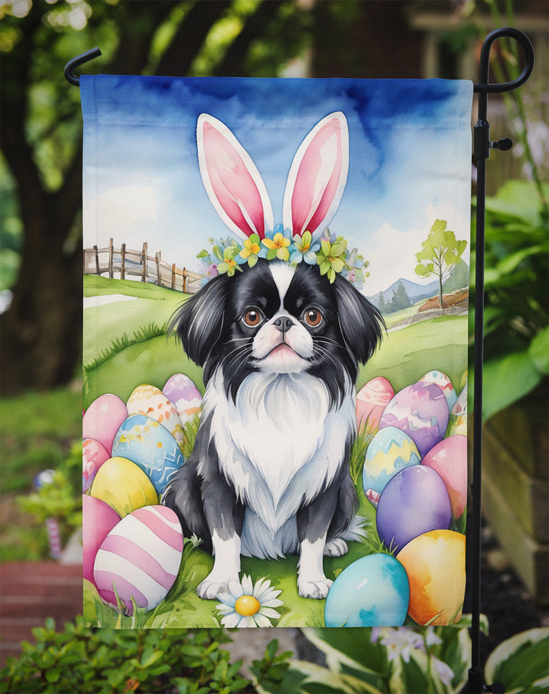 Japanese Chin Easter Egg Hunt Garden Flag