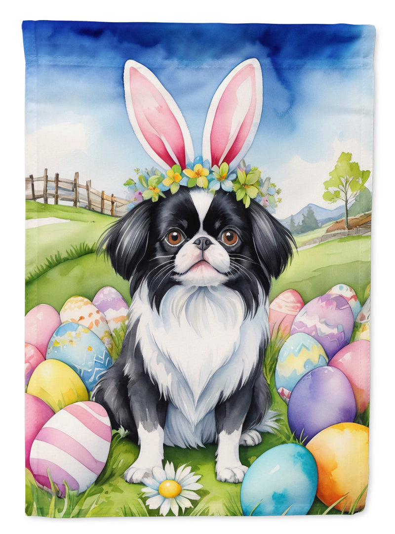 Japanese Chin Easter Egg Hunt Garden Flag