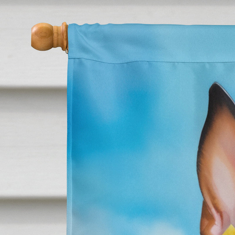 Miniature Pinscher Easter Egg Hunt House Flag