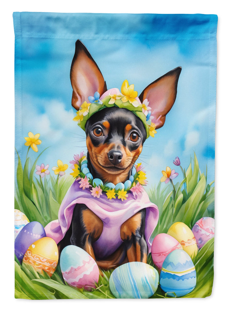 Miniature Pinscher Easter Egg Hunt House Flag