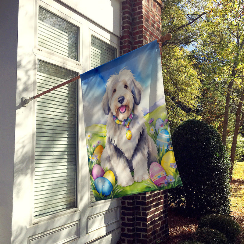 Old English Sheepdog Easter Egg Hunt House Flag