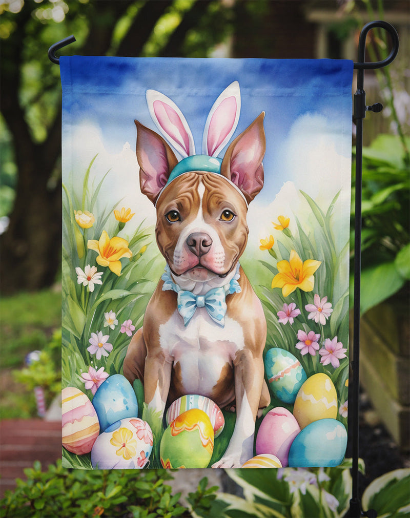 Pit Bull Terrier Easter Egg Hunt Garden Flag