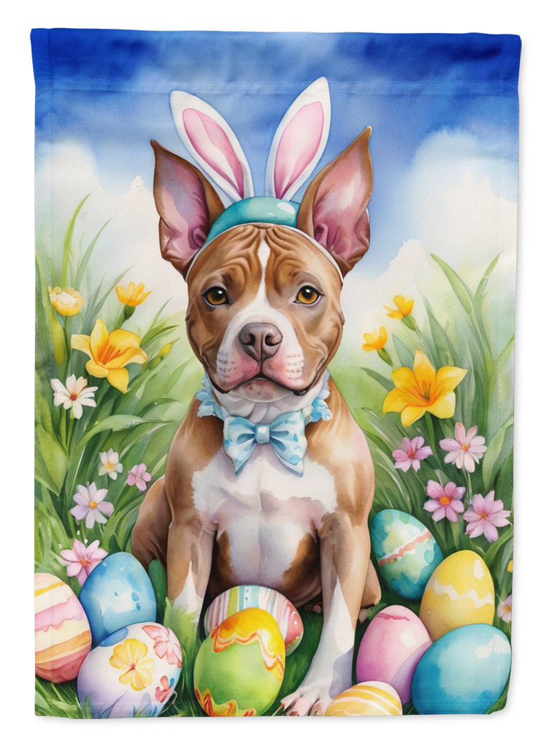 Pit Bull Terrier Easter Egg Hunt Garden Flag