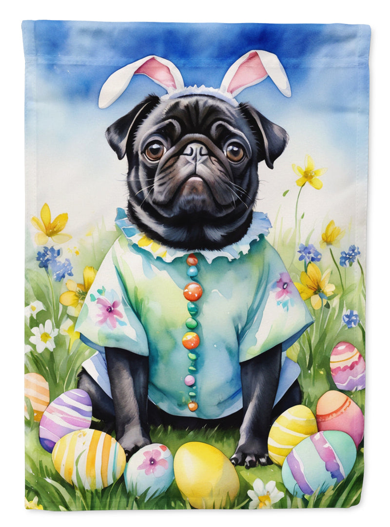 Pug Easter Egg Hunt House Flag