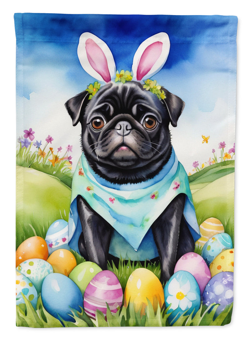 Pug Easter Egg Hunt House Flag