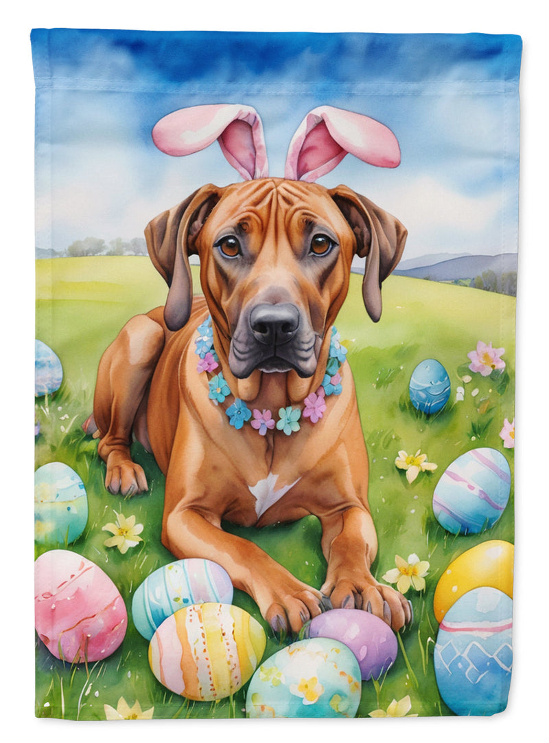 Rhodesian Ridgeback Easter Egg Hunt House Flag