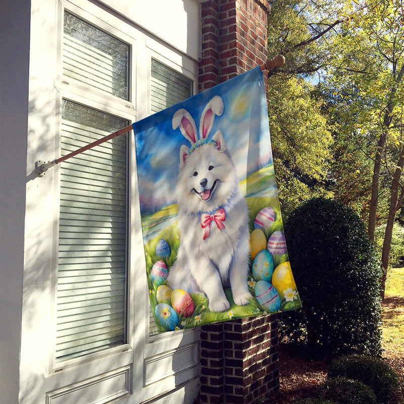 Samoyed Easter Egg Hunt House Flag