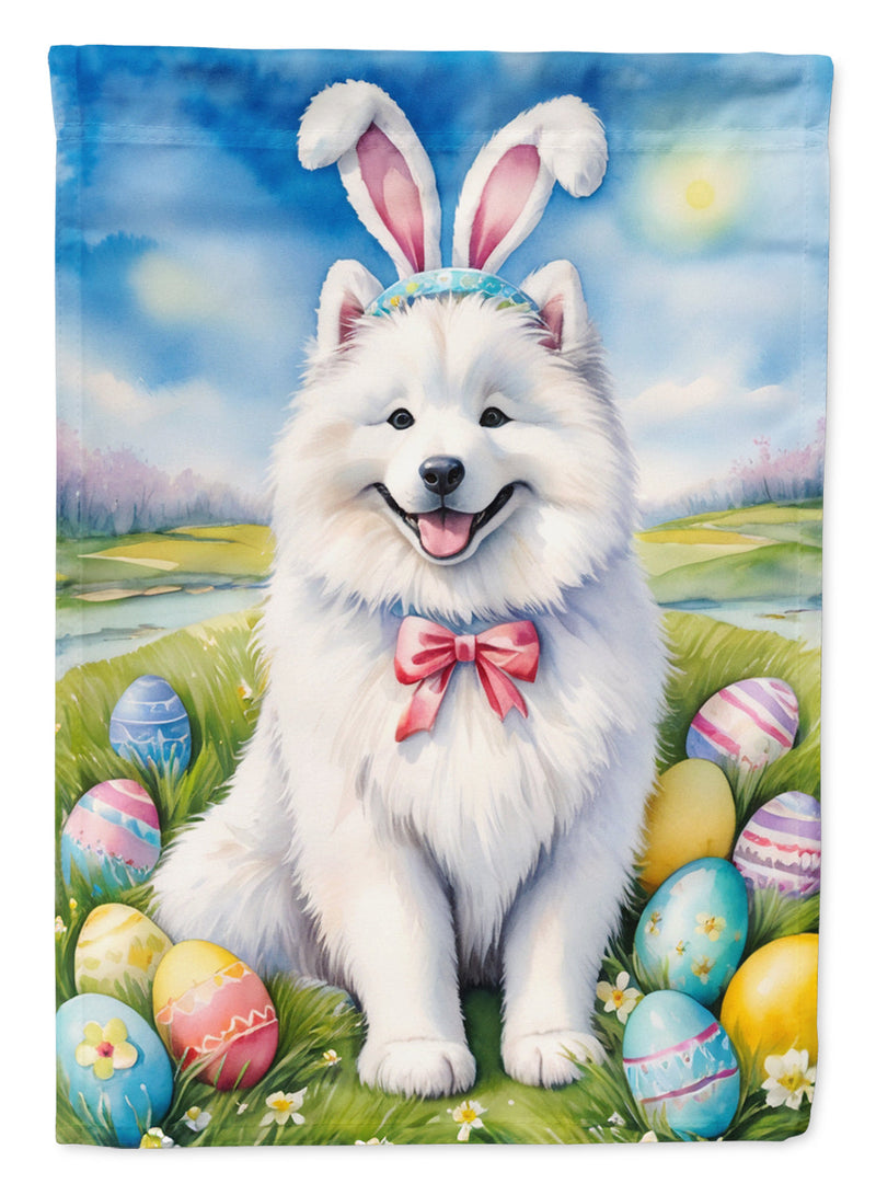 Samoyed Easter Egg Hunt House Flag