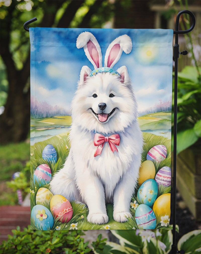 Samoyed Easter Egg Hunt Garden Flag