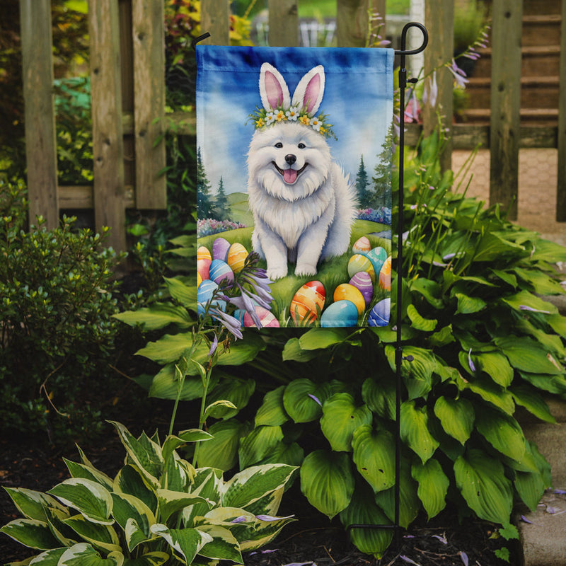 Samoyed Easter Egg Hunt Garden Flag