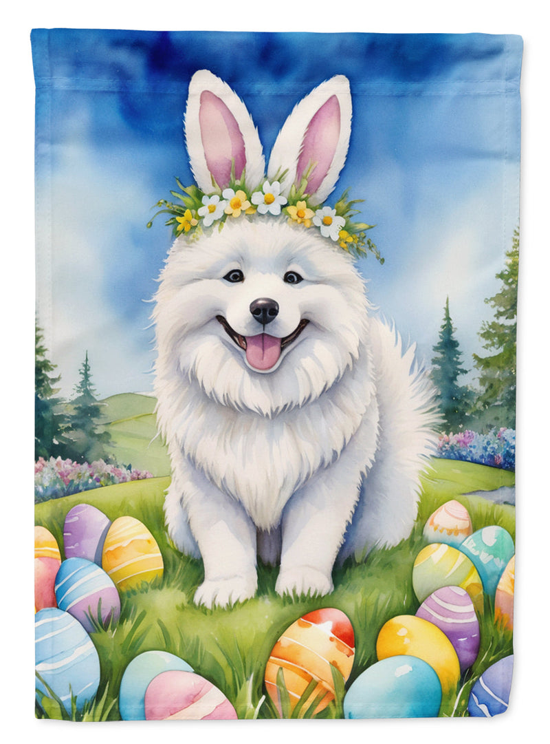 Samoyed Easter Egg Hunt Garden Flag