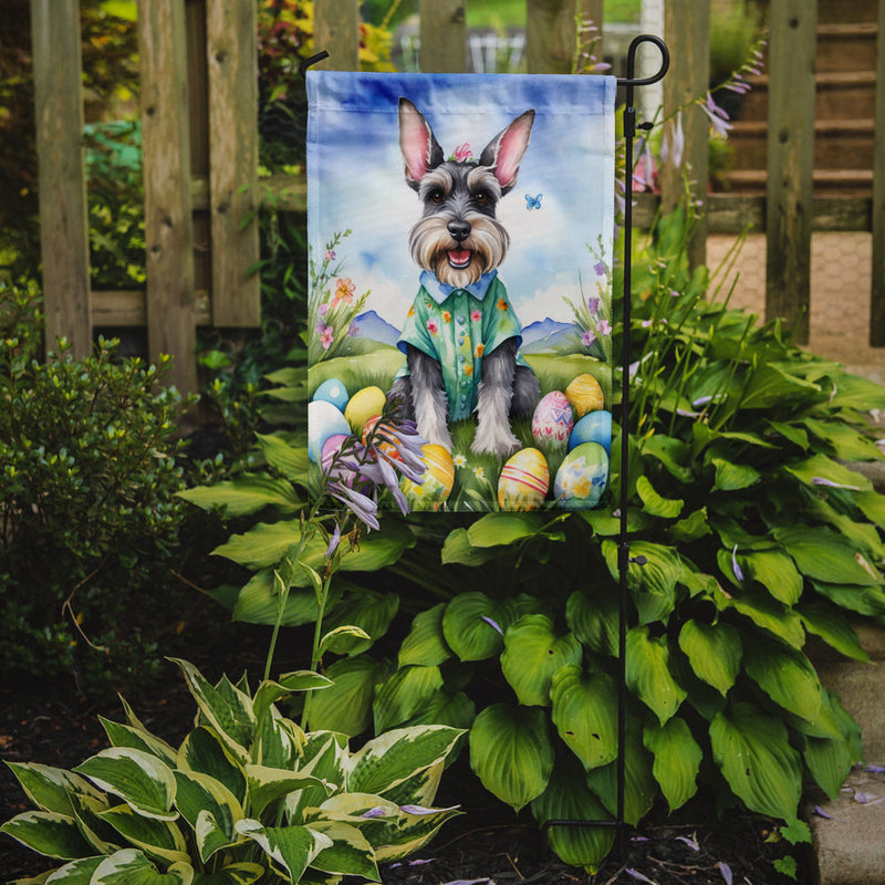 Schnauzer Easter Egg Hunt Garden Flag