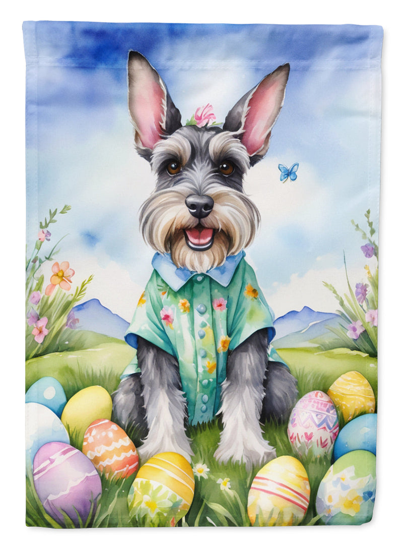 Schnauzer Easter Egg Hunt Garden Flag