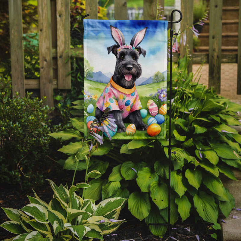 Schnauzer Easter Egg Hunt Garden Flag