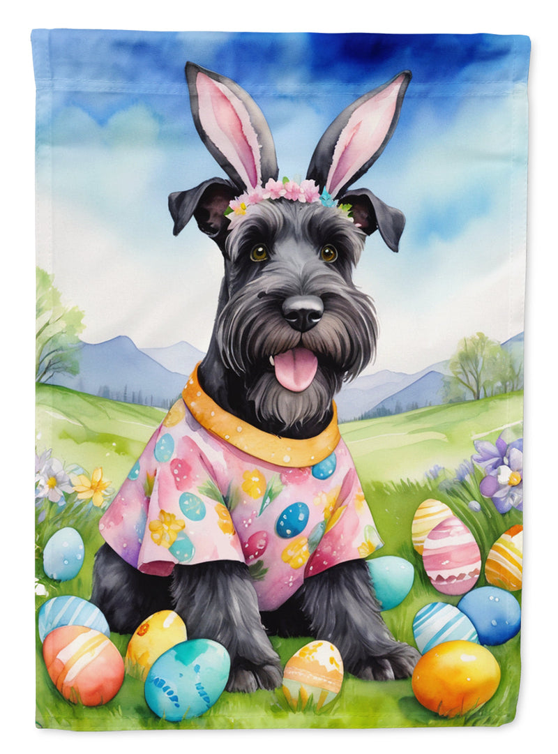 Schnauzer Easter Egg Hunt Garden Flag