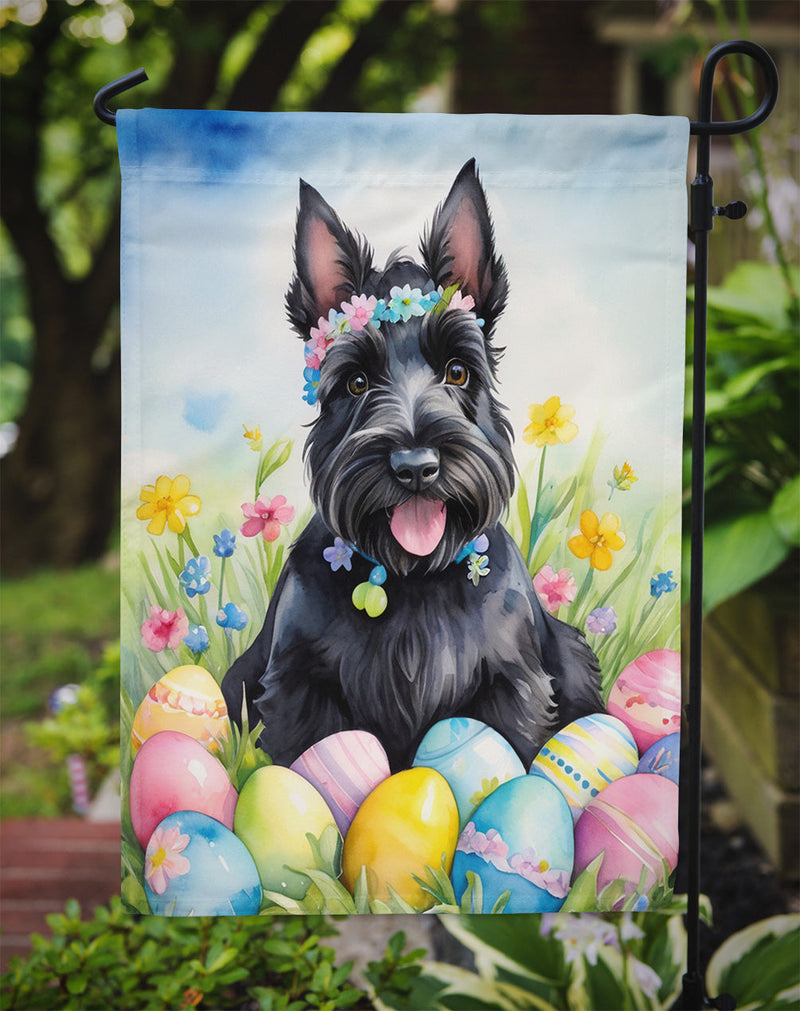 Scottish Terrier Easter Egg Hunt Garden Flag