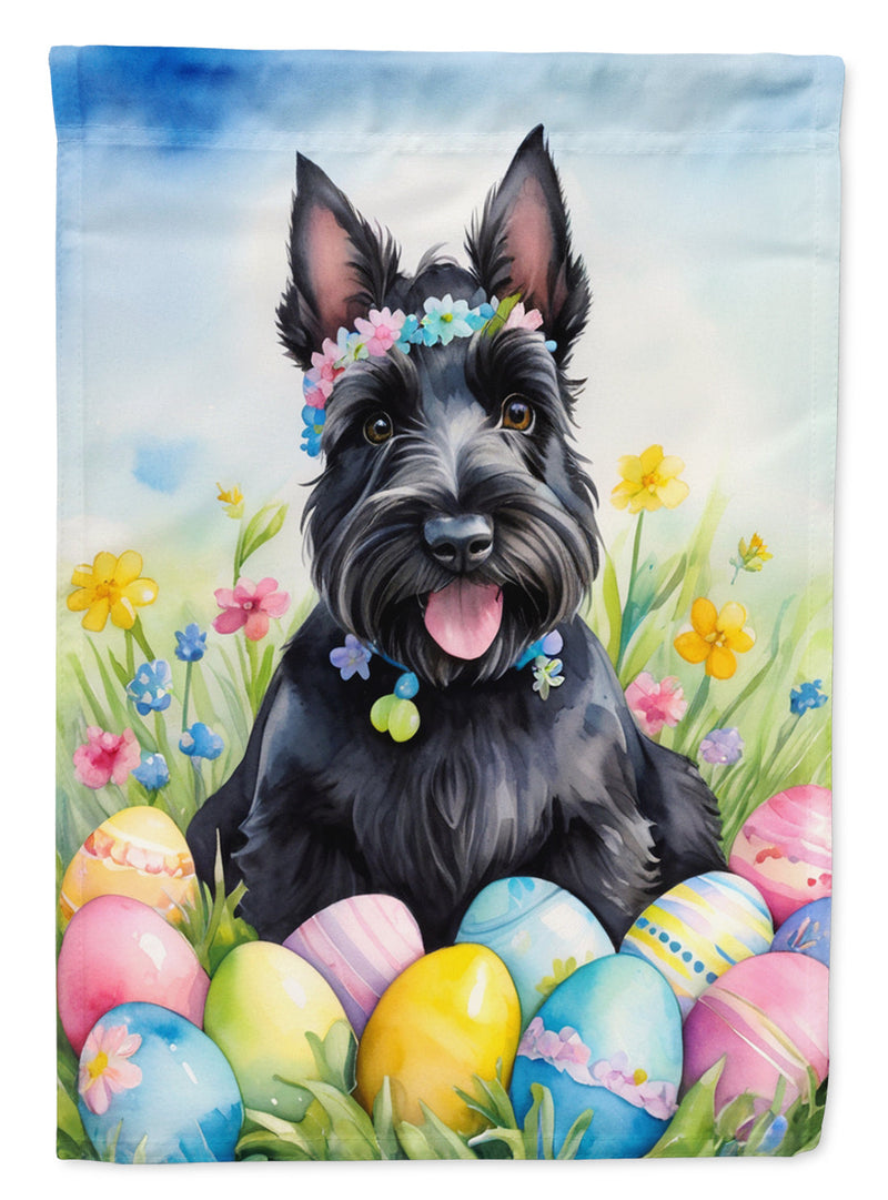 Scottish Terrier Easter Egg Hunt Garden Flag