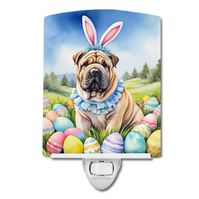 Shar Pei Easter Egg Hunt Ceramic Night Light