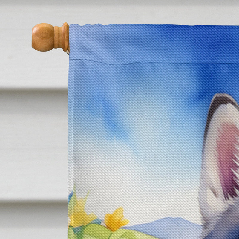 Siberian Husky Easter Egg Hunt House Flag