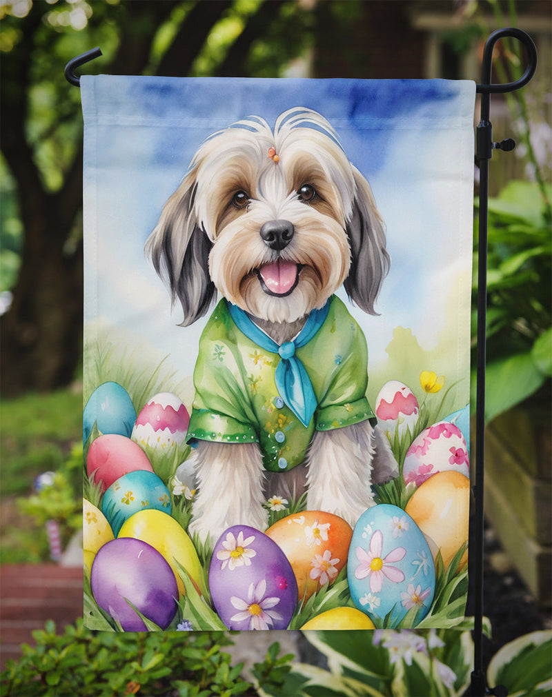 Tibetan Terrier Easter Egg Hunt Garden Flag