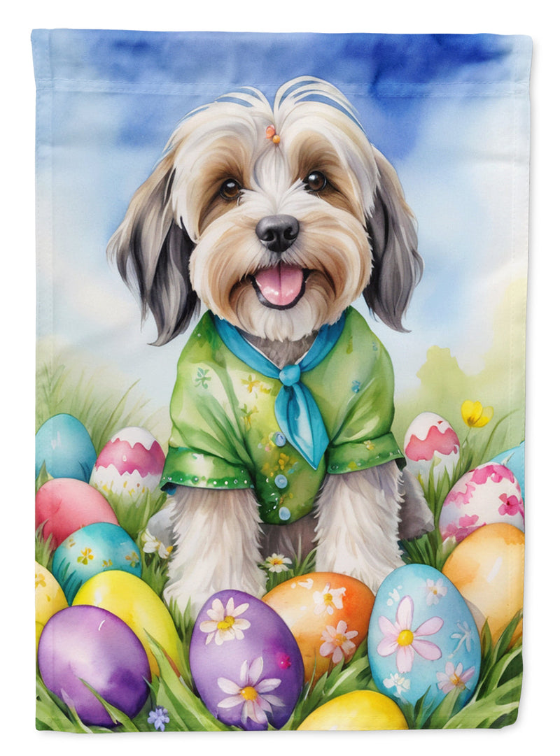 Tibetan Terrier Easter Egg Hunt Garden Flag