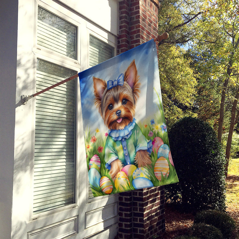 Yorkshire Terrier Easter Egg Hunt House Flag