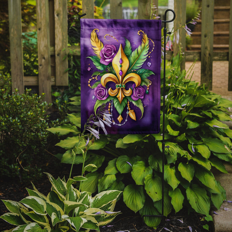 Fleur de lis Mardi Gras Garden Flag