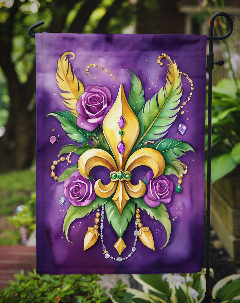 Fleur de lis Mardi Gras Garden Flag