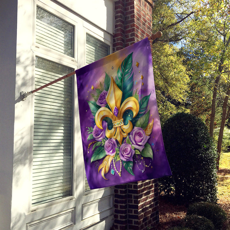 Fleur de lis Mardi Gras House Flag