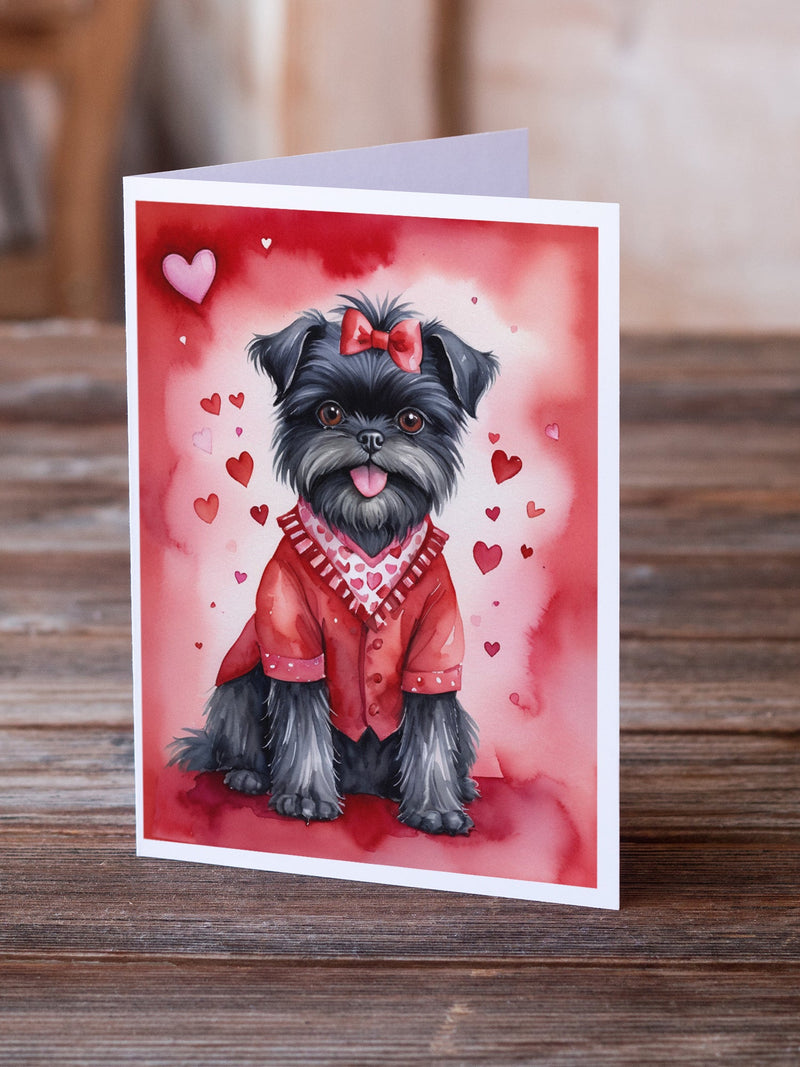 Affenpinscher My Valentine Greeting Cards Pack of 8