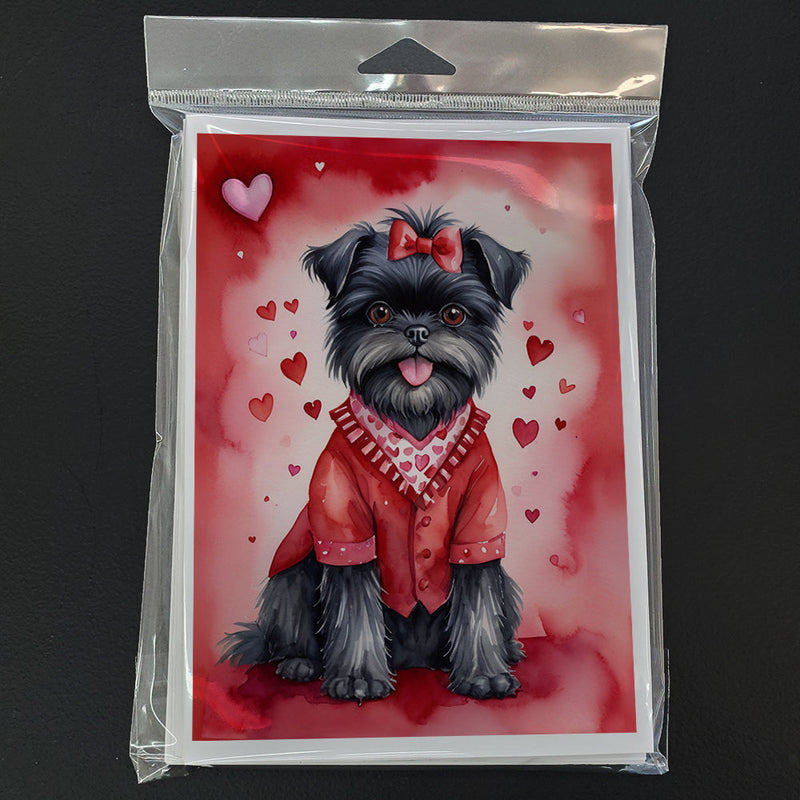 Affenpinscher My Valentine Greeting Cards Pack of 8