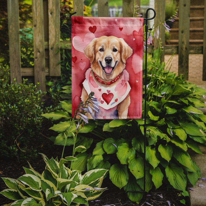 Golden Retriever My Valentine Garden Flag