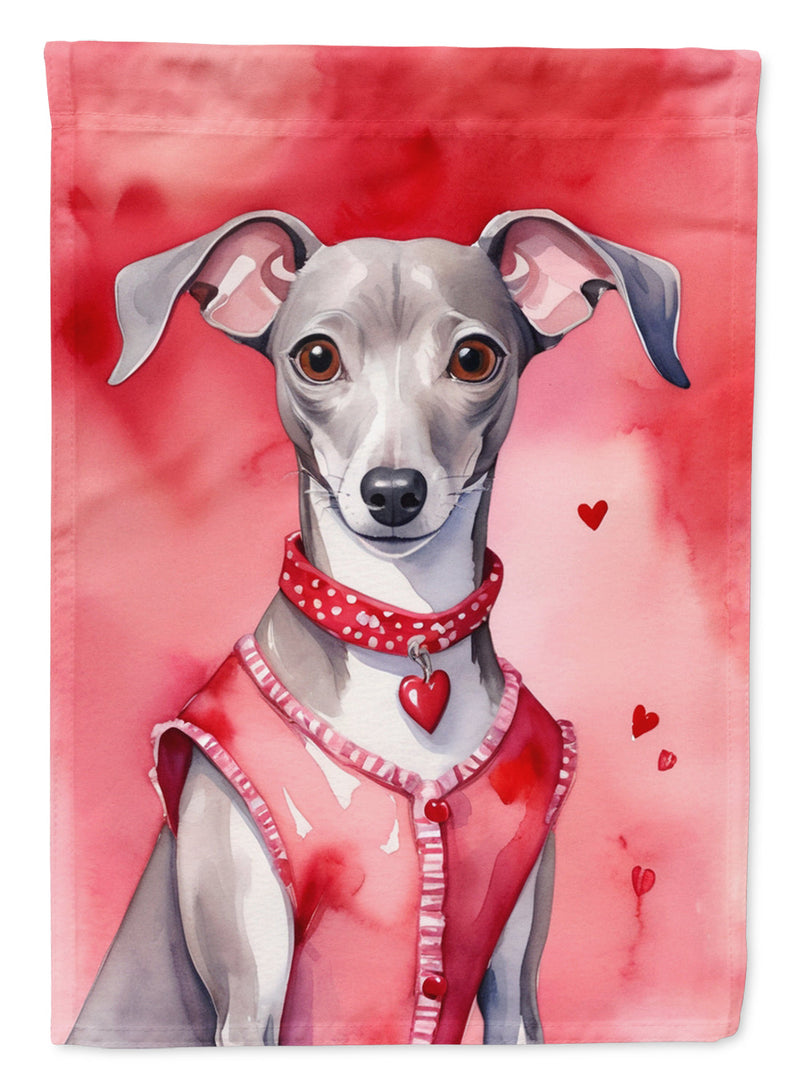 Italian Greyhound My Valentine House Flag